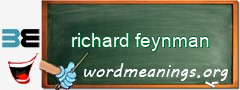 WordMeaning blackboard for richard feynman